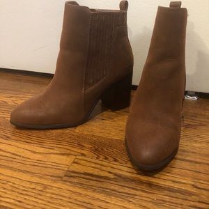 Brown faux suede booties